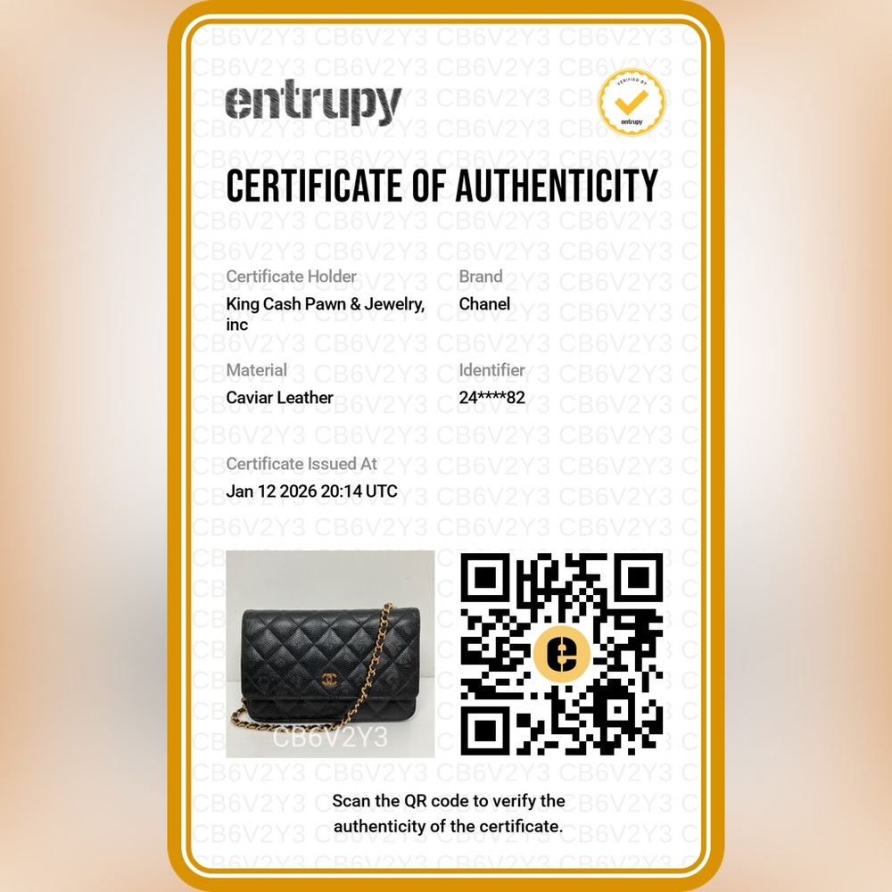 Chanel Black Quilted Caviar Classic Wallet On Chain - Picture 2 of 12